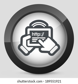 Horizzontal tablet connected to internet