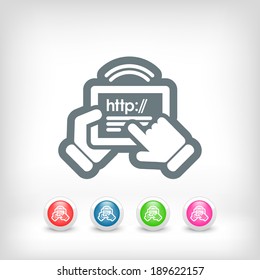 Horizzontal tablet connected to internet