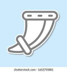 Icono de pegatina de la bocina. Línea delgada simple, contorno vectorial de iconos de mitología para ui y ux, sitio web o aplicación móvil