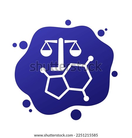 hormonal balance icon with hormone molecule