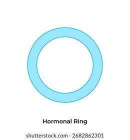 Anillo anticonceptivo hormonal, un anillo vaginal circular utilizado para prevenir el embarazo, estilo de diseño de arte plano.
