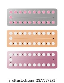 Hormonal contraceptives, oral birth control pills in blister packs.