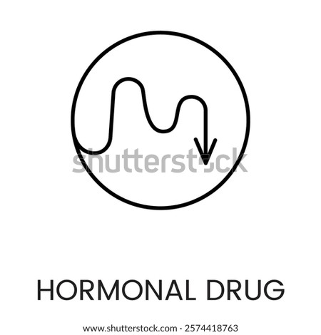 A hormonal health icon in vector, representing hormone fluctuation or balance, with an editable stroke.