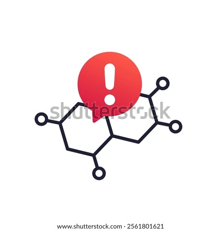 hormonal imbalance icon with hormone and warning symbol