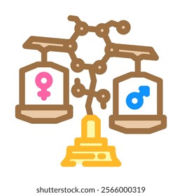 hormonal imbalance woman disease color icon vector. hormonal imbalance woman disease sign. isolated symbol illustration