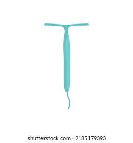 Hormonal IUD. Copper Intrauterine Device Colored Flat Style Icon. Women Contraceptive Birth Control Methods. Female Contraception.