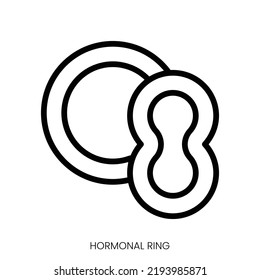 hormonal ring icon. Line Art Style Design Isolated On White Background