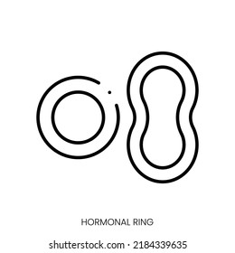 hormonal ring icon. Linear style sign isolated on white background. Vector illustration