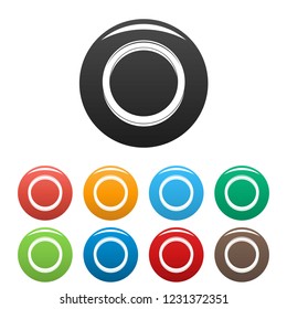 Hormonal ring icons set 9 color vector isolated on white for any design