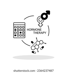 Hormontherapie Symbol in flachem Stil. Hormone Pillensymbol für Ihr Webdesign, Logo, App, UI Vector EPS10.