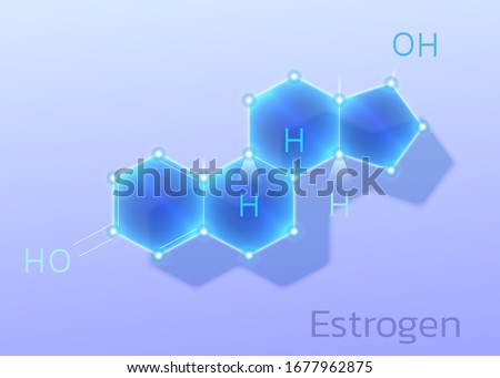 Hormone Estrogen or Estradiol, molecular formula. Vector illustration. ストックフォト © 