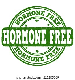 Hormone free grunge rubber stamp on white background, vector illustration