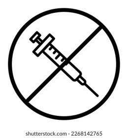 Hormone free icon. injection icon. icon related to food allergen. outline icon style. Simple vector design editable