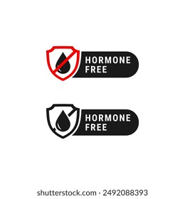 Hormone free label or Hormone free badge vector isolated. Best Hormone free label for product packaging design element. Simple Hormone free label for packaging design element.