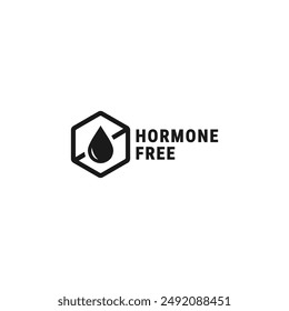 Hormone free label or Hormone free sign vector isolated. Best Hormone free label for product packaging design element. Simple Hormone free label for packaging design element.