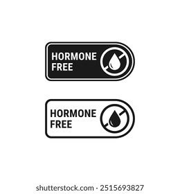 Hormone free label or Simple Hormone free logo vector isolated. Best Hormone free label for product packaging design element. Simple Hormone free label for packaging design element.
