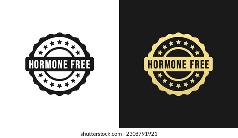 Hormone free label or Hormone free stamp vector isolated in flat style. Best Hormone free label for product packaging design element. Simple Hormone free stamp for packaging design element.