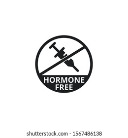 Hormone free sign vector food label