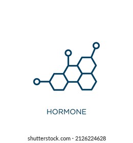 Hormone Icon. Thin Linear Hormone Outline Icon Isolated On White Background. Line Vector Hormone Sign, Symbol For Web And Mobile