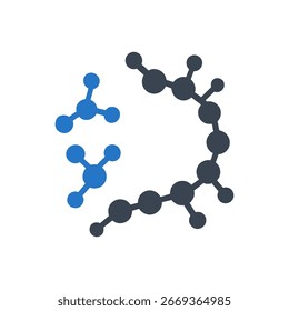 Hormone Molecule Chain Icon Isolated On White Background