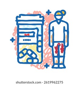 hormone replacement therapy doodle icon sketch vector. hormone replacement therapy sign. isolated symbol illustration