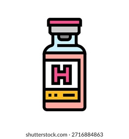 Vector de icono de color de la inyección de la terapia de reemplazo hormonal. signo de inyección de la terapia de reemplazo hormonal