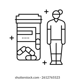 hormone replacement therapy line icon vector. hormone replacement therapy sign. isolated contour symbol black illustration