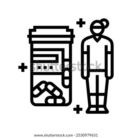 hormone replacement therapy line icon vector. hormone replacement therapy sign. isolated contour symbol black illustration