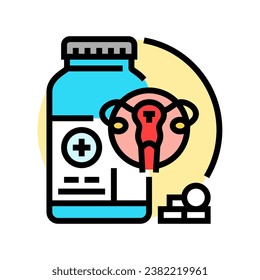 hormone therapy gynecologist color icon vector. hormone therapy gynecologist sign. isolated symbol illustration