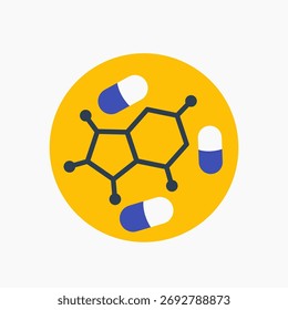 hormone therapy icon, flat vector design