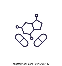 Hormone Therapy Line Icon, Vector