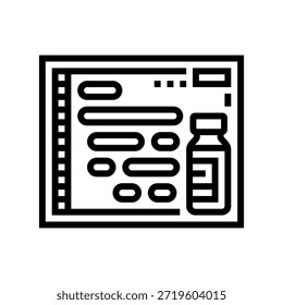 Icono de línea de gráfico de horario de hormonoterapia. Vector de gráfico de horario de hormonoterapia. símbolo de contorno aislado Ilustración negra
