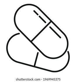 Hormones capsule icon. Outline Hormones capsule vector icon for web design isolated on white background