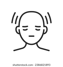 Hormones Headache Icon. Vector Outline Editable Sign for Depicting Head Pain Related to Hormonal Changes or Imbalances.