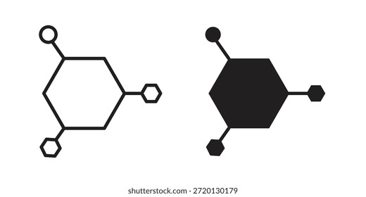 Hormones icon illustration, thin line vector, web design sign,
