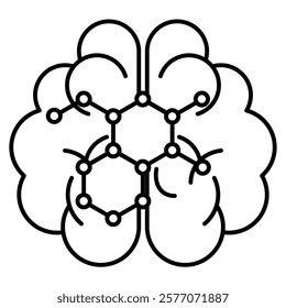 Hormones Icon - Line Style - Brain Theme