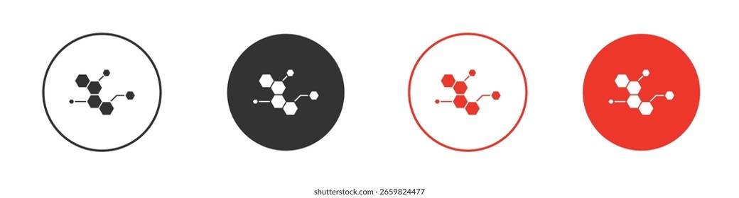 Icono de las hormonas para el logotipo, símbolo de la muestra del Vector para el diseño