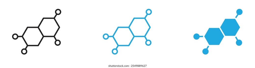 Conjunto de líneas de Vector de contorno de icono de hormonas