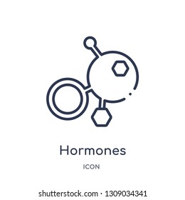 hormones icon from sauna outline collection. Thin line hormones icon isolated on white background.