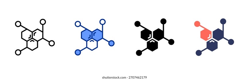 Hormones icon set multiple style collection