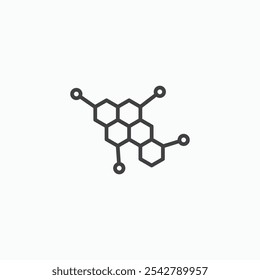 Hormone Symbol in dünn umrissen.