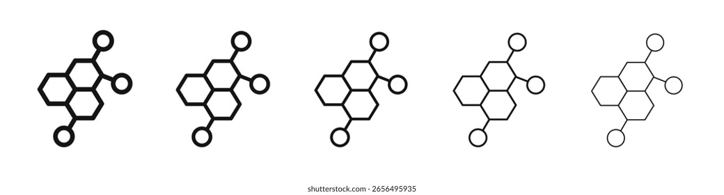 Hormones icon vector outline set illustration sign
