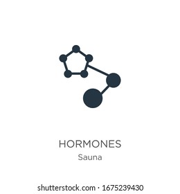 Vector de icono de hormonas. Icono moderno de hormonas planas de la colección de sauna aislado en fondo blanco. La ilustración vectorial se puede utilizar para diseño gráfico web y móvil, logotipo, eps10