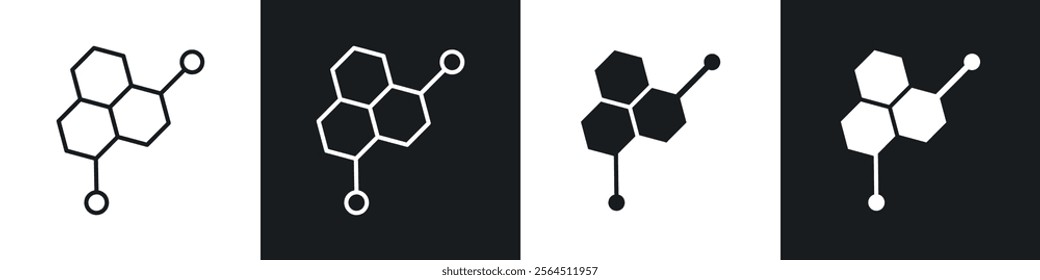 Hormones icons collection in black filled and line style.