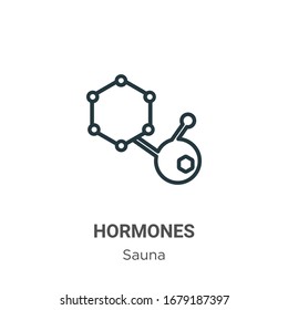 Hormones outline vector icon. Thin line black hormones icon, flat vector simple element illustration from editable sauna concept isolated stroke on white background