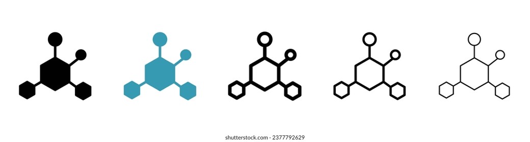 Juego de iconos de señalización de hormonas. Icono vector de hormonas de crecimiento humanas. Icono vectorial de la línea hormonal femenina de estrógenos o machos de testosterona para los diseños ui.