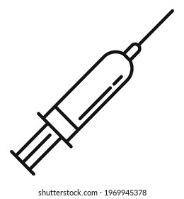 Hormones syringe icon. Outline Hormones syringe vector icon for web design isolated on white background