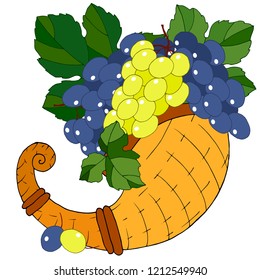 horn of abundance with grapes
