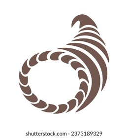 Horn of abundance on white background