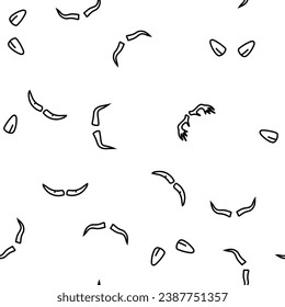 horn animal wildlife nature vector seamless pattern thin line illustration
